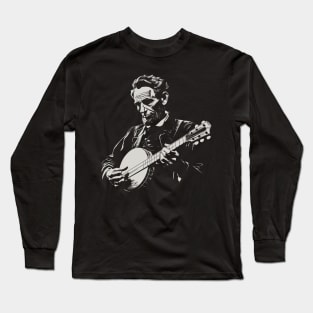 Abraham Lincoln Banjo Player Funny Founding Fathers Long Sleeve T-Shirt